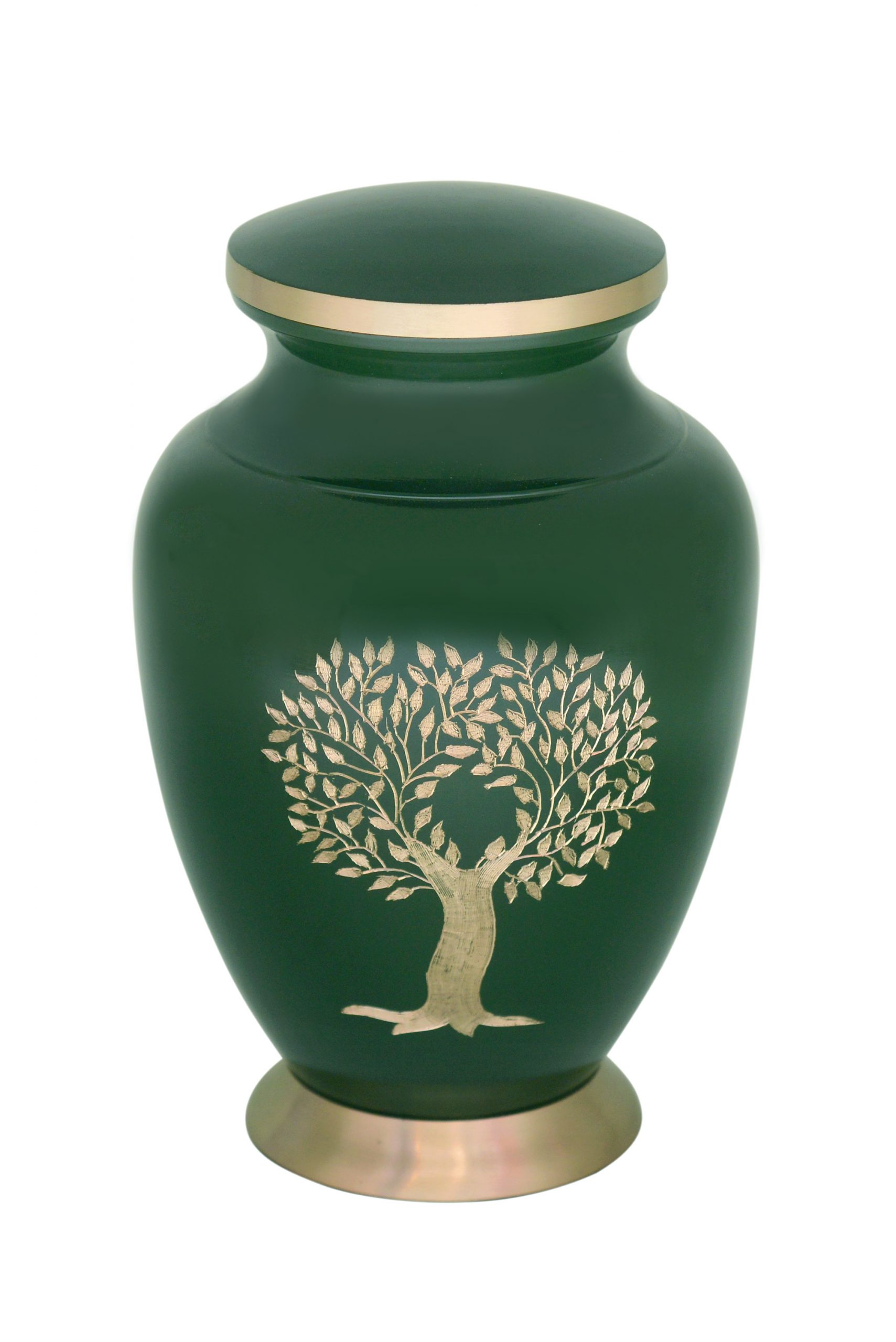 Large Cremation Memorial Adult Green Spun Urn for Human Ashes 