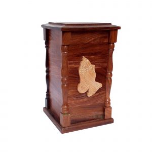 Wooden Hands Praying Cremation Urns for Ash
