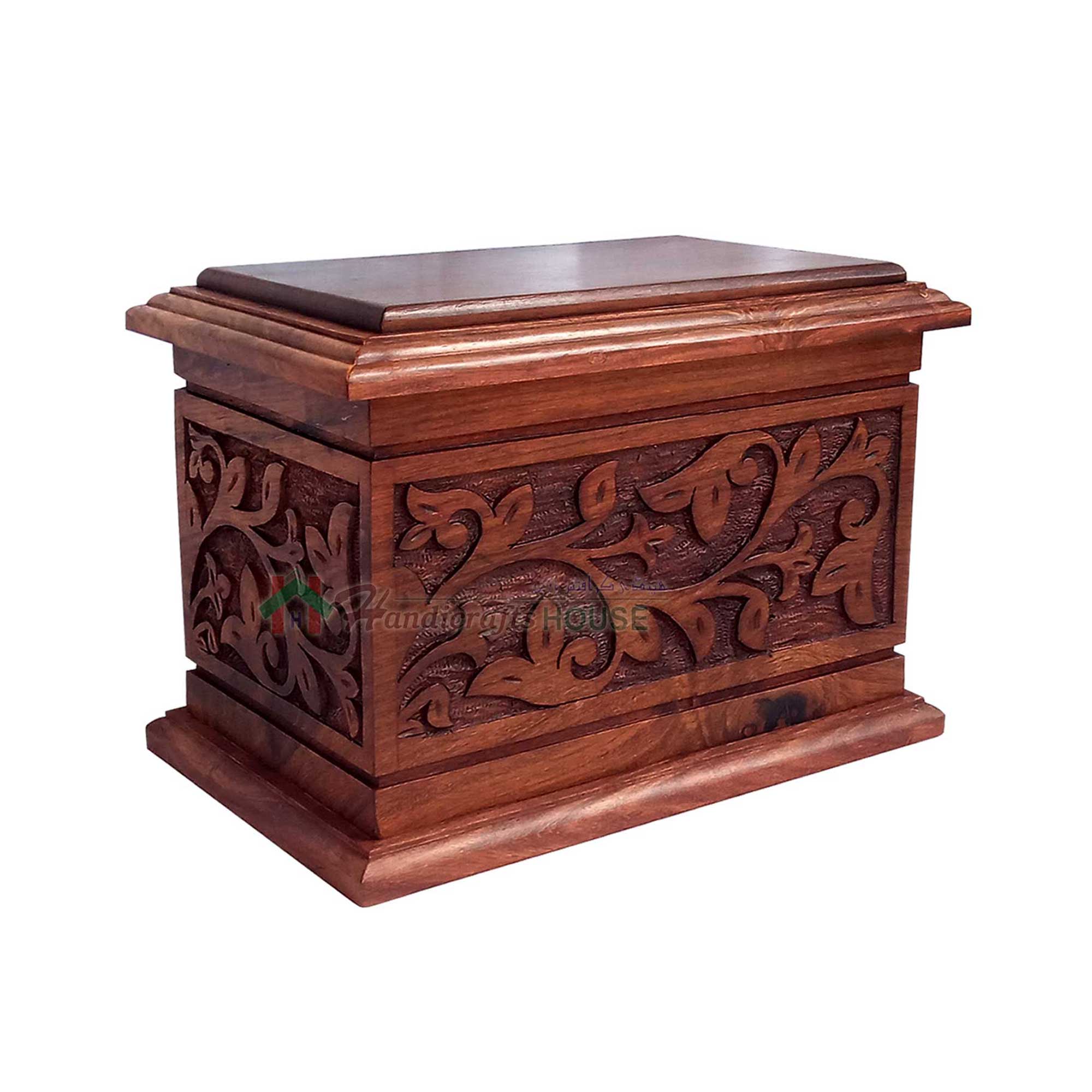 Extra Large Wood Casket Cremation Urn Adult Urn For Ashes Wooden Memorial Urn 