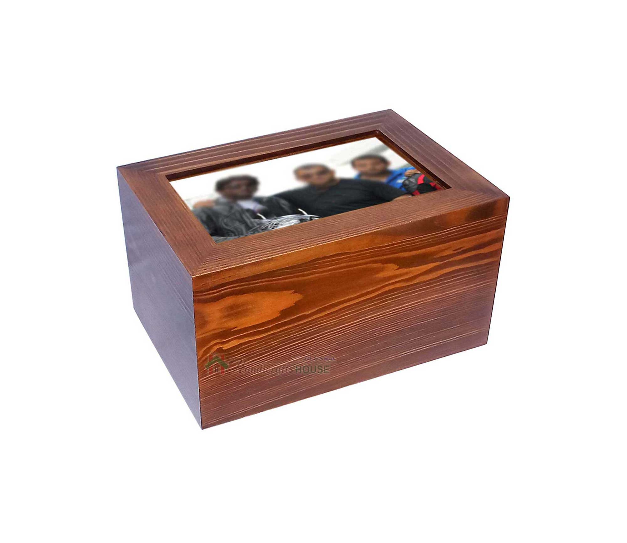 Wood Funeral Urn For Ashes, Wooden Adult Boxes, Decorative keepsake, Burial Timber Photo Urns