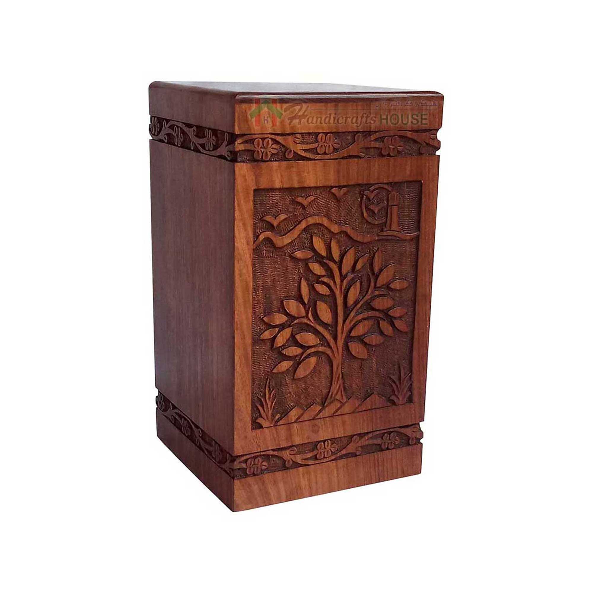 Wooden Urns For Human Ashes, Wood Cremation Urn, Decorative Casket Boxes, Memorials Box