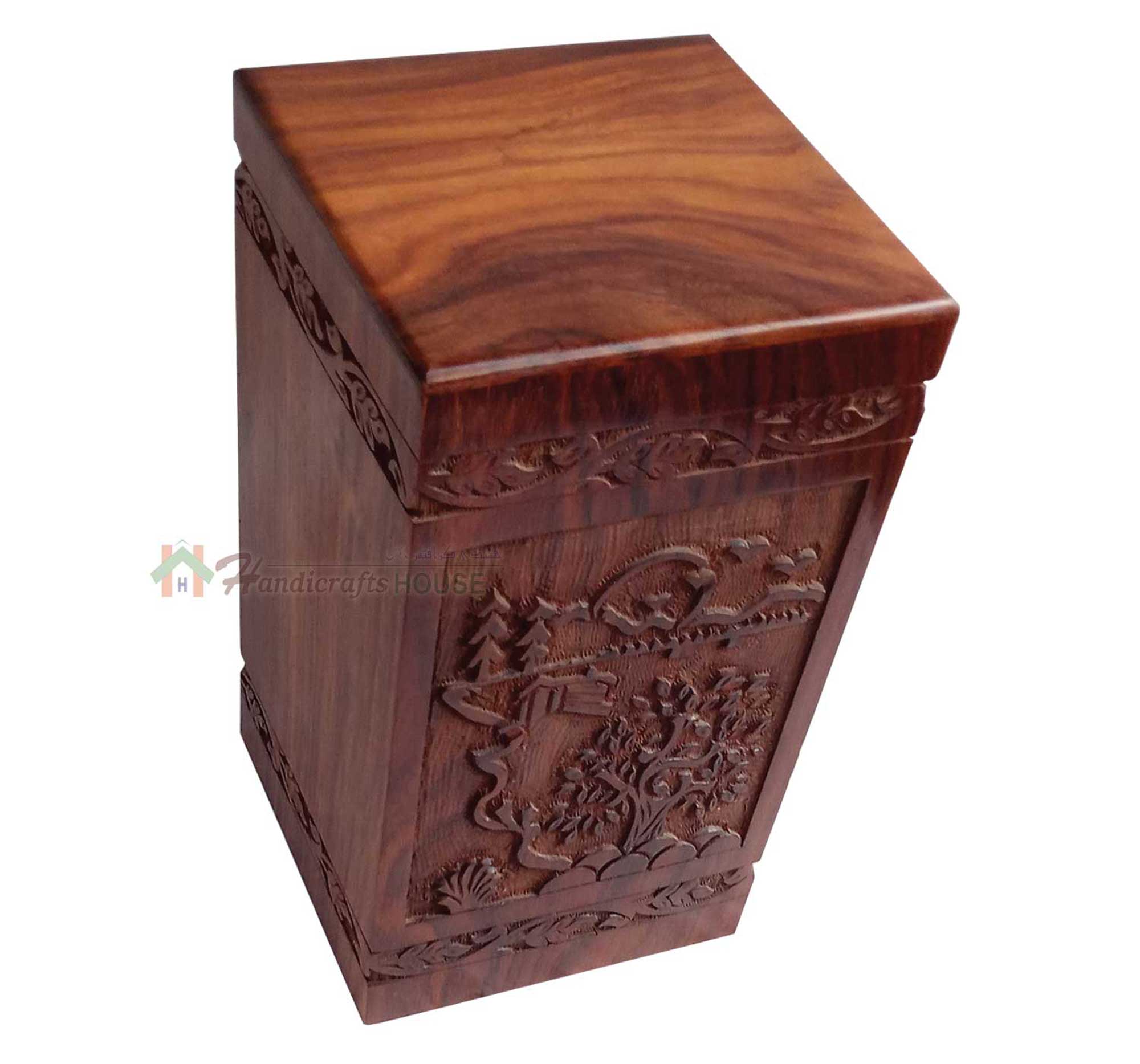 Hands Carving Wooden Cremation Urns, Solid Wood Burial Box for Human or Pet Ashes Adult - Hardwood Memorial Large Urn for Loved One