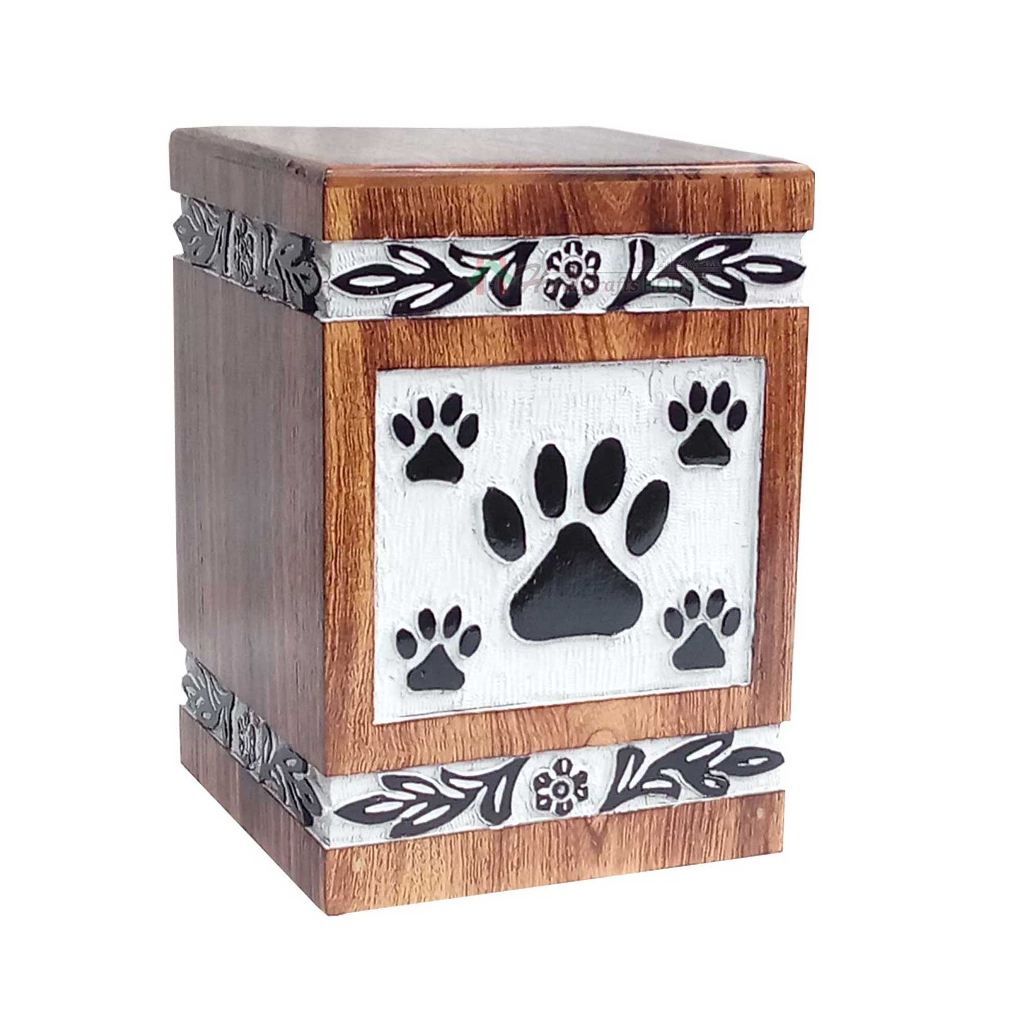 Wooden Box For Pet Ashes, Memorials Keepsake Wood Urns, Funeral Cats Urns, Burial Boxes