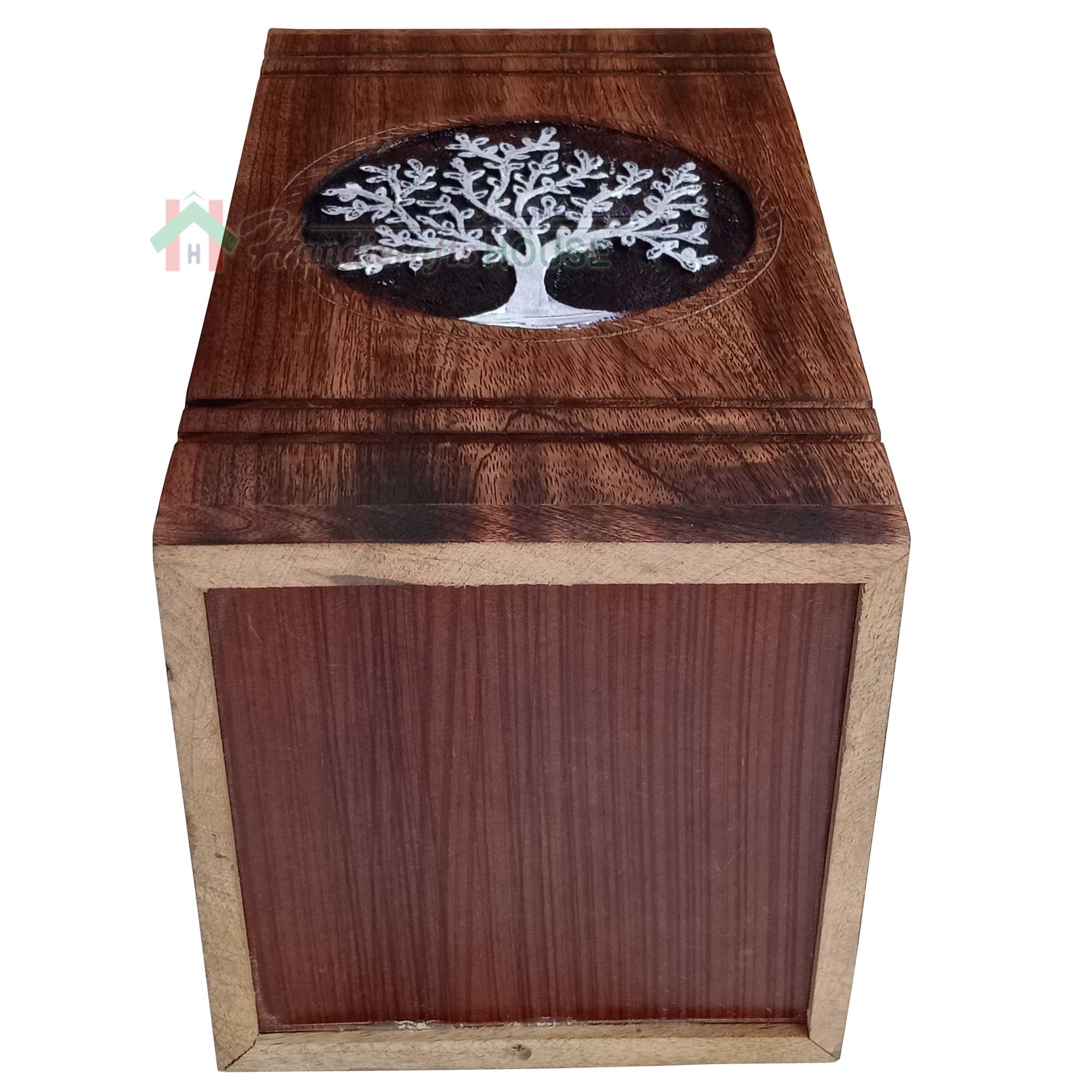 Set of 4 Dark Brown Sheesham Wood Pet Urns for Ashes Tree of Life Engraved Wooden Cremation Urns for Ashes Funeral Urns for Human Ashes Adult Pet Urns for Dogs,Wooden Box