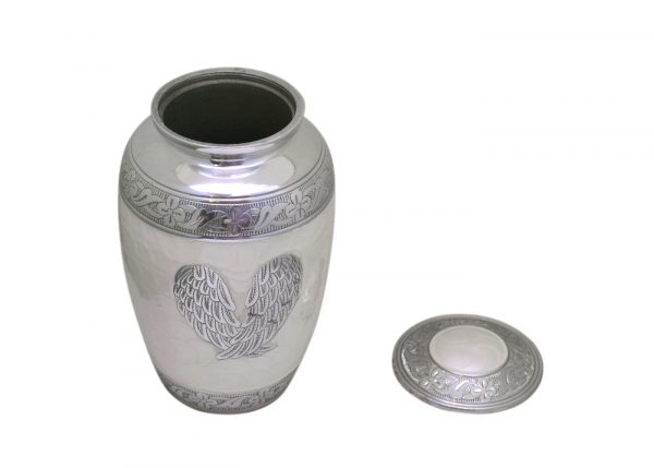 adult cremation urns for human ashes, metal funeral urn, wing of life keepsake