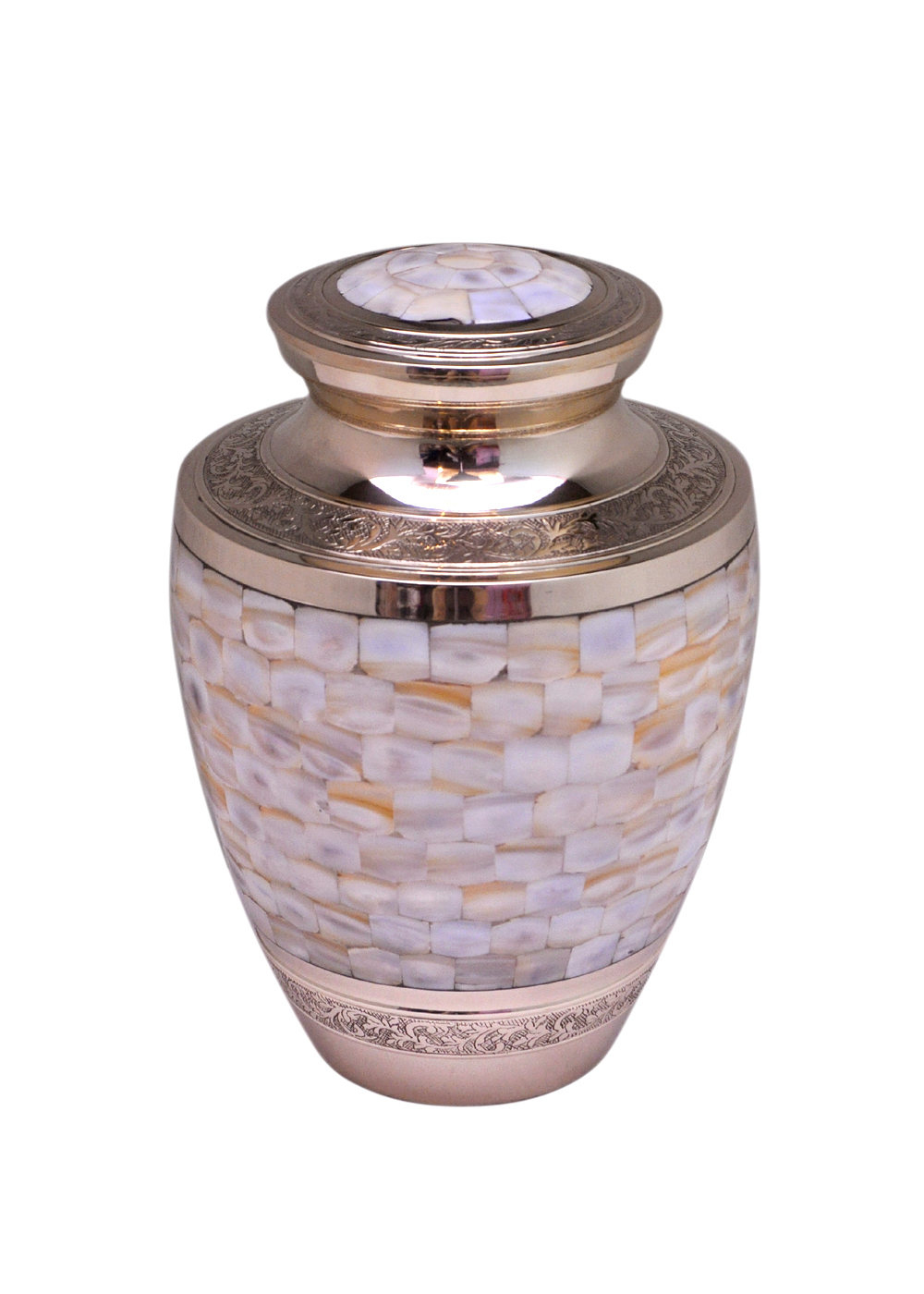 Well Lived® Brass Engraved Band Adult Cremation Urn for human ashes 