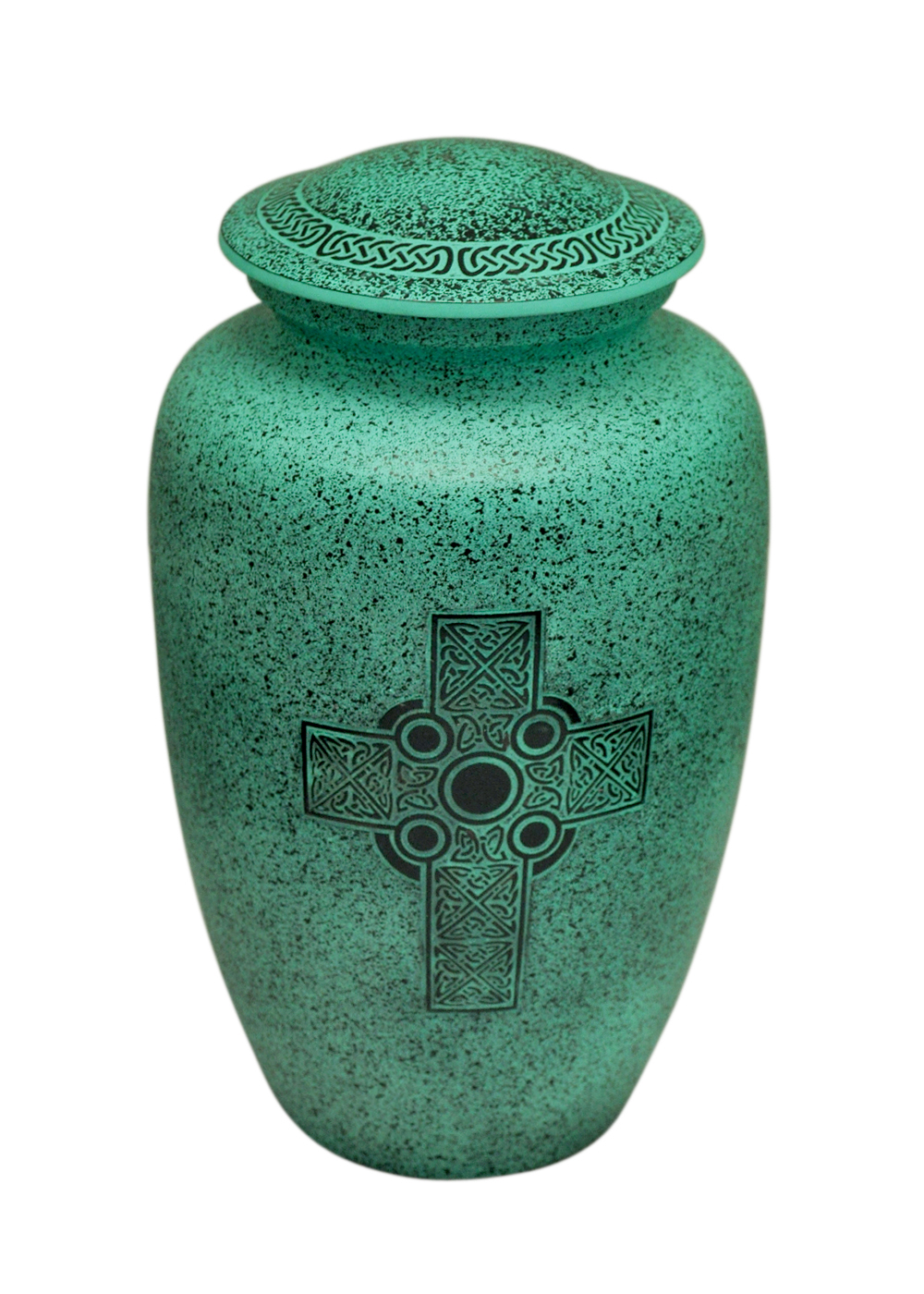 Well Lived® Green and Brass Adult Cremation Urn for human ashes 